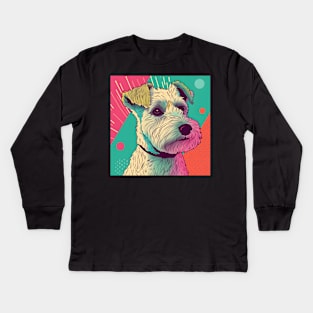 Retro Lakeland Terrier: Pastel Pup Revival Kids Long Sleeve T-Shirt